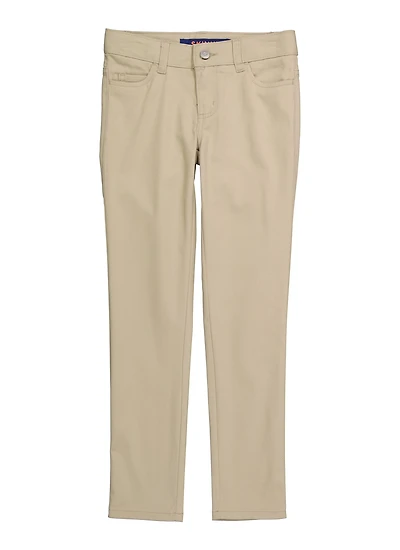 French Toast Girls 7-16 5 Pocket Skinny Pants, Khaki, Size 8