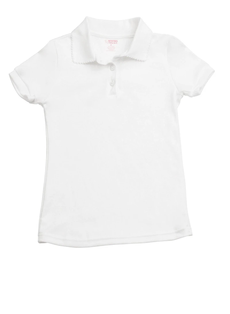 French Toast Girls 16-20 Short Sleeve Picot Collar Polo Shirt