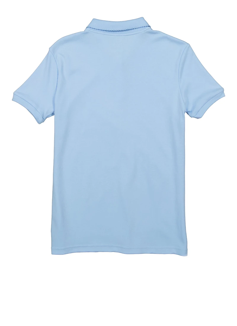 French Toast Girls 18-20 Short Sleeve Interlock Polo Shirt