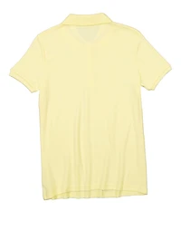 French Toast Girls 18-20 Solid Short Sleeve Interlock Polo Shirt, Yellow, Size 18-20