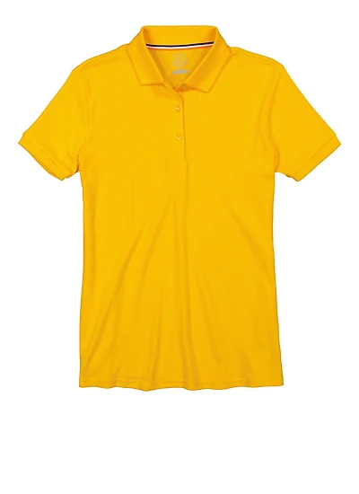 French Toast Girls 16-20 Interlock Polo Shirt, Yellow, Size 18-20