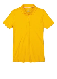 French Toast Girls 16-20 Interlock Polo Shirt, Yellow, Size 18-20