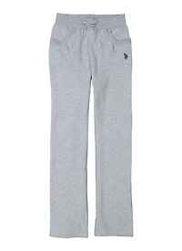 US Polo Girls 7-16 Gym Sweatpants, Grey, Size 7-8