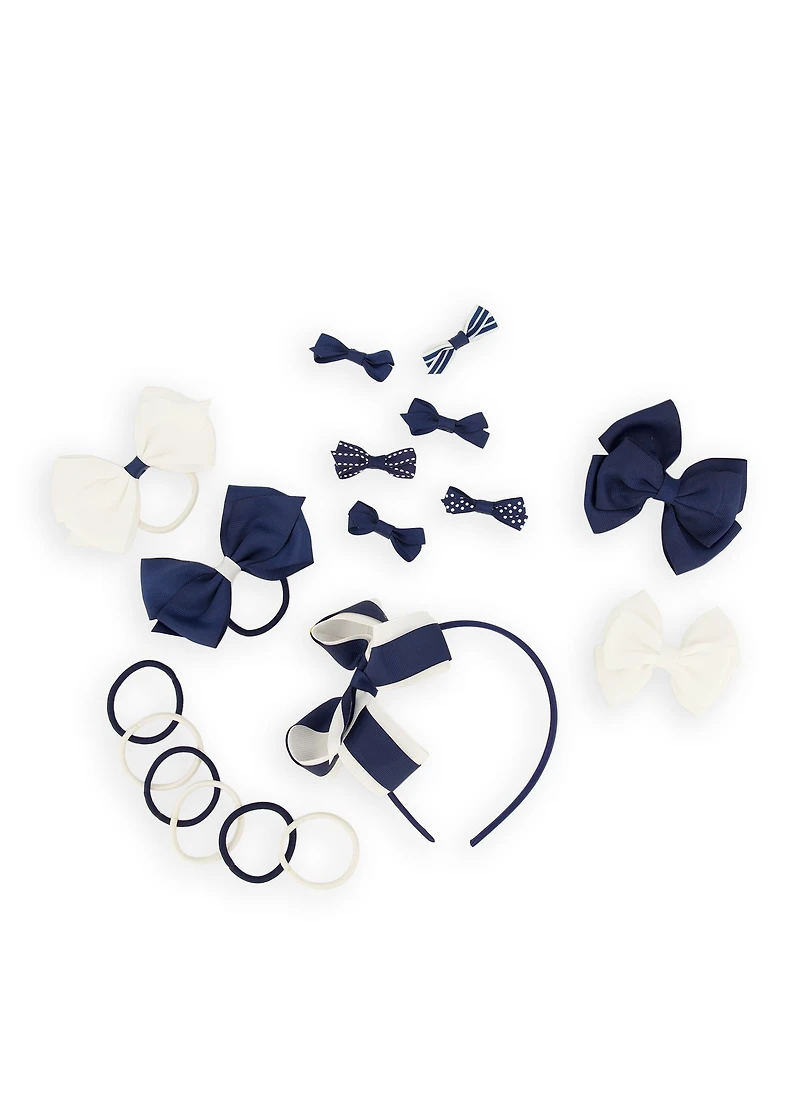 French Toast Girls 4 Pack Headband and Bow Clips