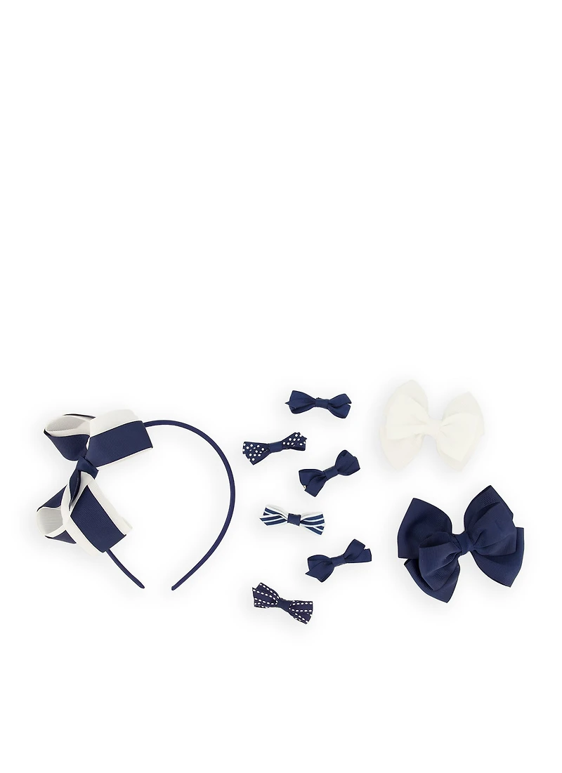 French Toast Girls 4 Pack Headband and Bow Clips