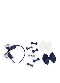 French Toast Girls 4 Pack Headband and Bow Clips