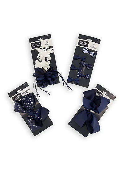 French Toast Girls 4 Pack Assorted Bow Clips
