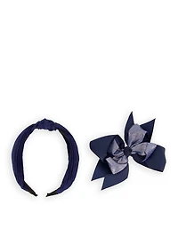 French Toast Girls 4 Pack Hair Clips and Knot Headband, Blue