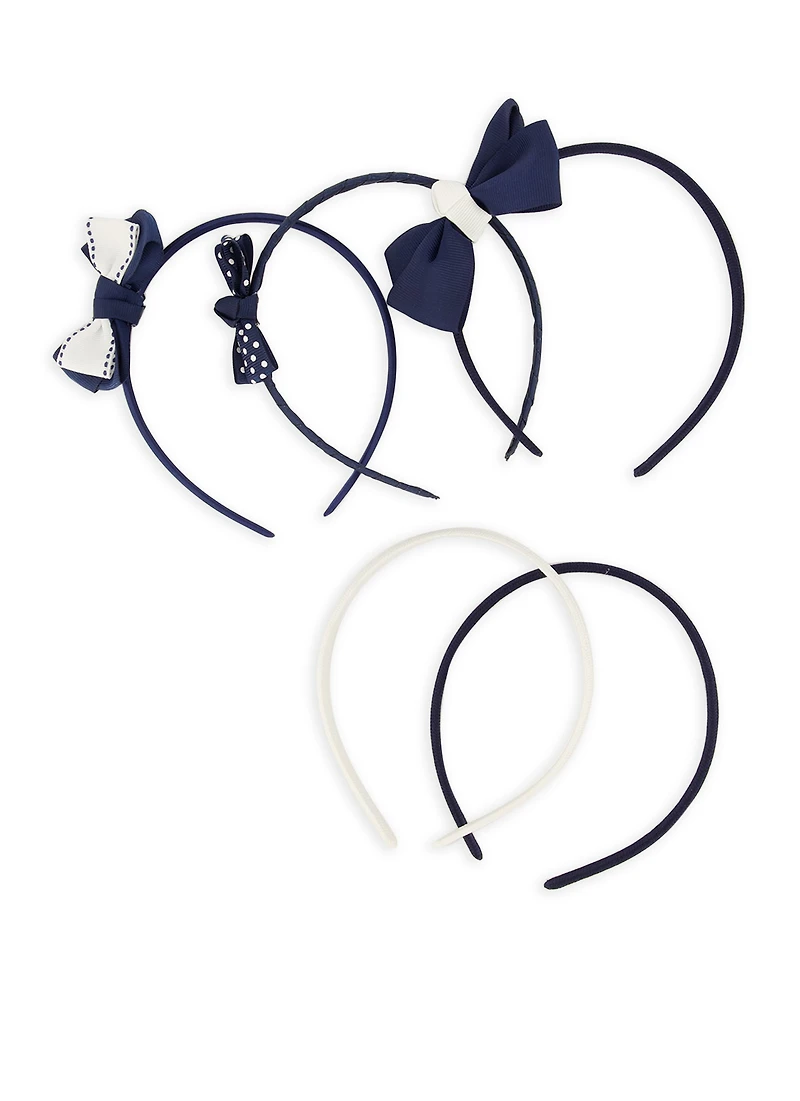 French Toast Girls 3 Pack Assorted Headbands and Bow Clips