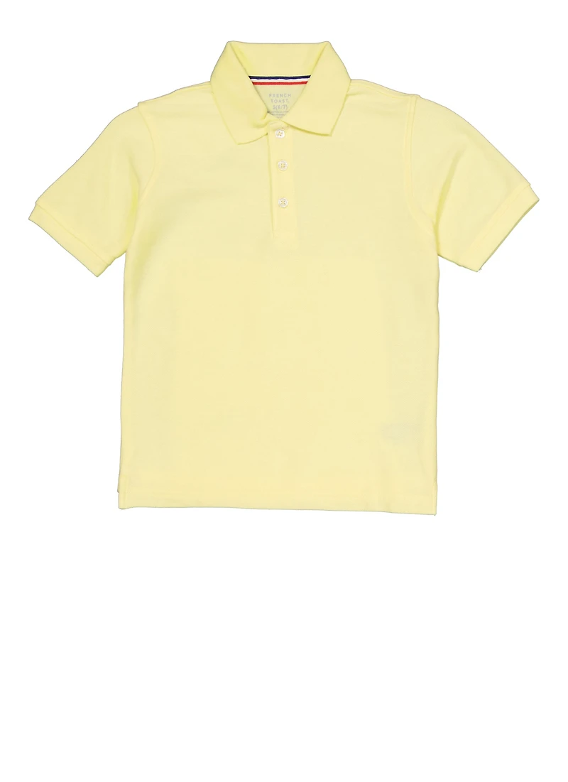 French Toast Boys 4-7 Short Sleeve Pique Polo, Yellow, Size 6-7
