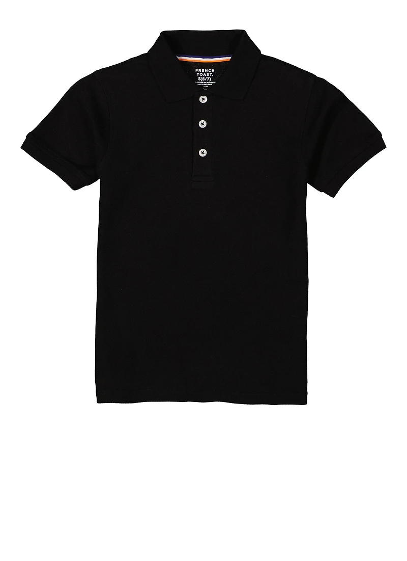 French Toast Boys 4-7 Solid Pique Polo, Black, Size 4-5