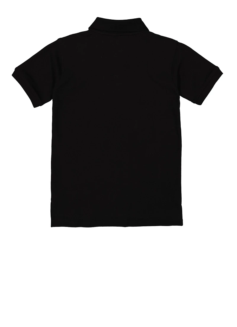 French Toast Boys 4-7 Solid Pique Polo, Black, Size 4-5