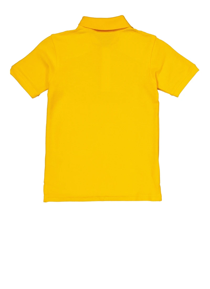 French Toast Boys 4-7 Short Sleeve Pique Polo, Yellow,