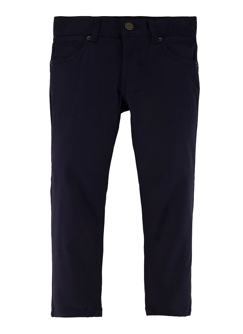 French Toast Boys 4-7 Slim Fit Stretch Twill Pants, Blue,