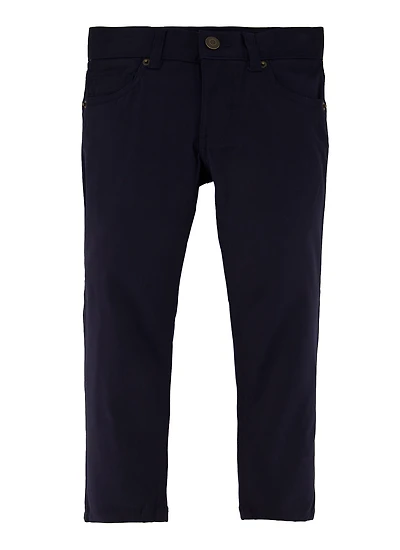 French Toast Boys 4-7 Slim Fit Stretch Twill Pants, Blue,