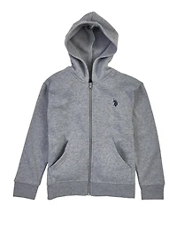 US Polo Boys 4-7 Marled Hooded Zip Sweatshirt