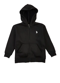 US Polo Boys 4-7 Hooded Sweatshirt, Black, Size 7