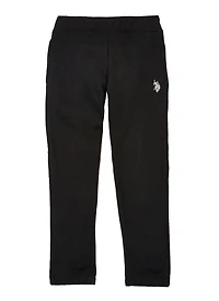 US Polo Boys 4-7 Black Gym Sweatpants, Black, Size 4
