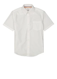 French Toast Boys 8-16 Short Sleeve Shirt, White, Size 12