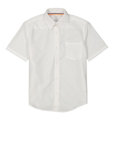 French Toast Boys 8-16 Short Sleeve Shirt, White, Size 12