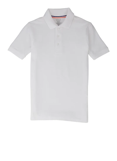 French Toast Boys 8-16 Short Sleeve Pique Polo, White, Size 8