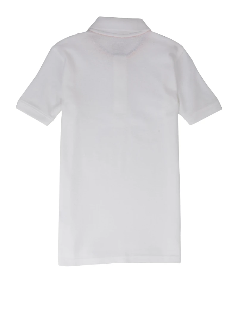 French Toast Boys 8-16 Short Sleeve Pique Polo, White,