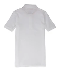 French Toast Boys 8-16 Short Sleeve Pique Polo, White,