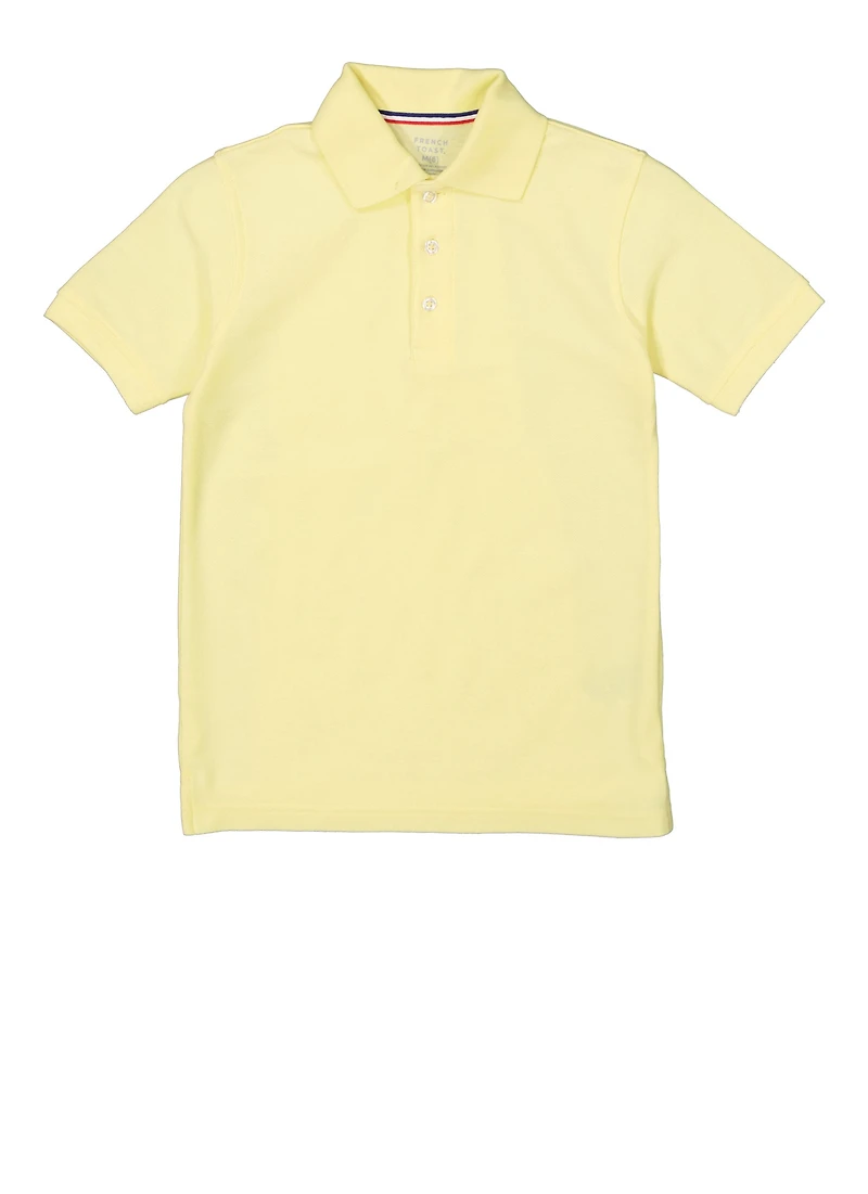 French Toast Boys 8-16 Short Sleeve Solid Polo, Yellow, Size 14-16