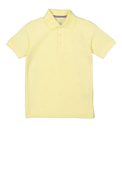 French Toast Boys 8-16 Short Sleeve Solid Polo, Yellow, Size 14-16