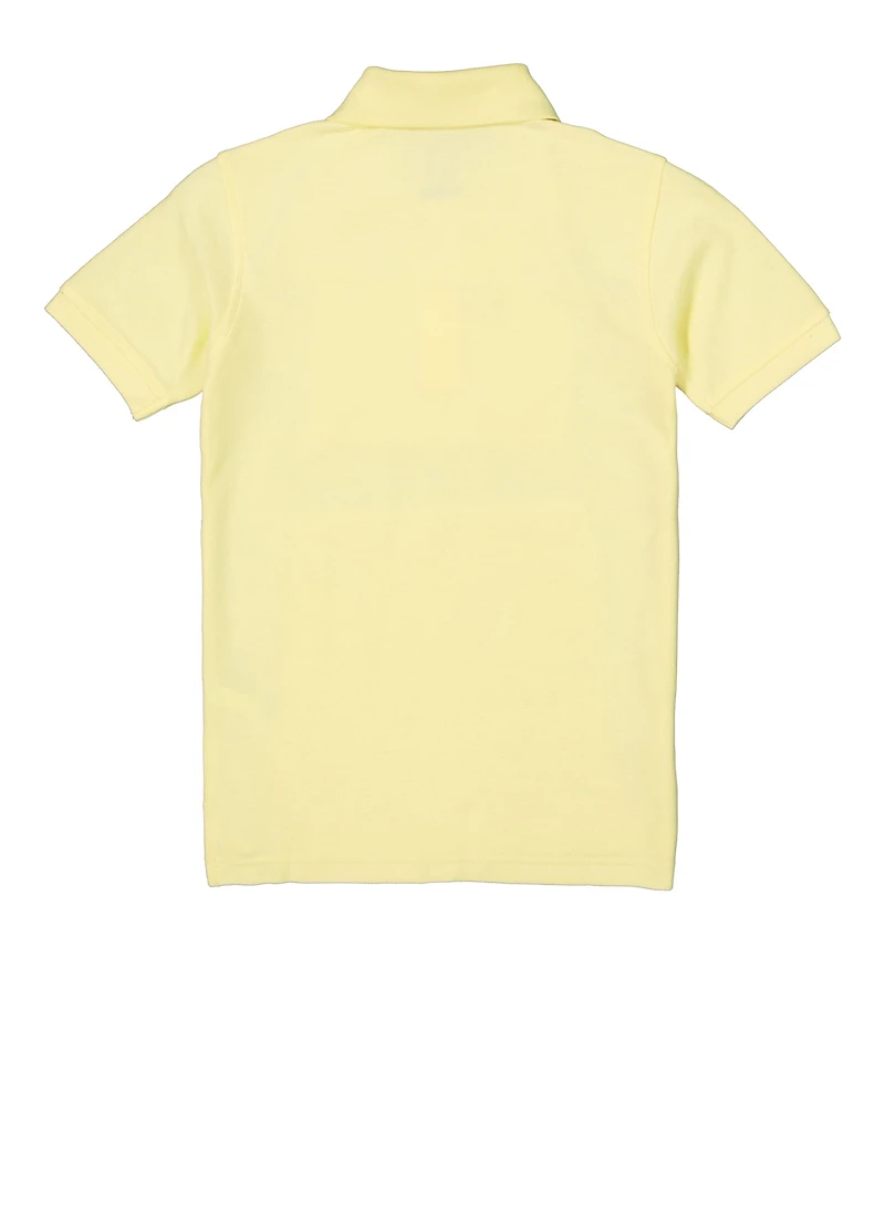 French Toast Boys 8-16 Short Sleeve Solid Polo, Yellow, Size 14-16