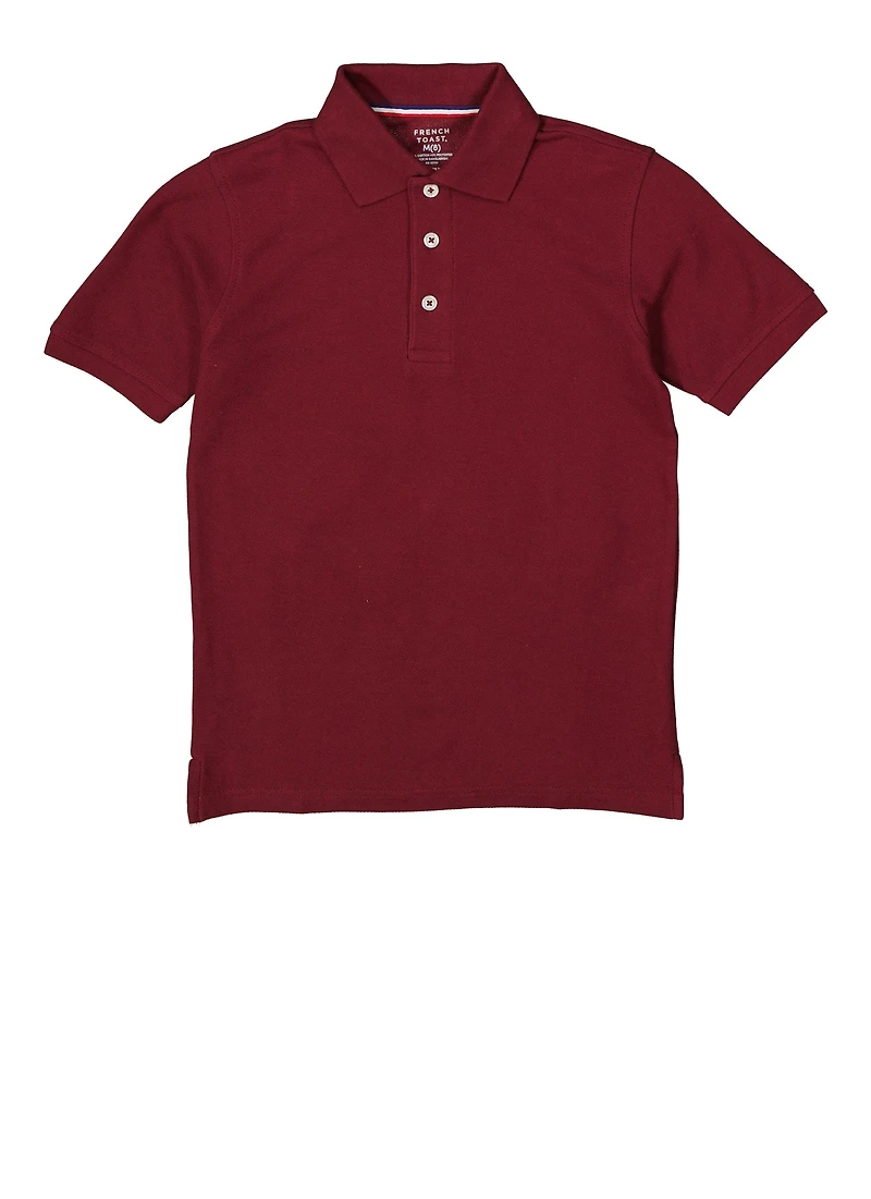 French Toast Boys 8-16 Short Sleeve Solid Polo, Red, Size 10-12
