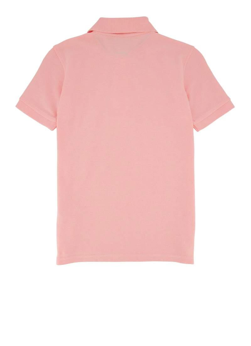French Toast Boys 8-16 Solid Short Sleeve Polo, Pink,