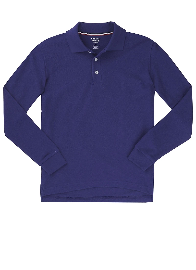 French Toast Boys 8-16 Long Sleeve Pique Polo