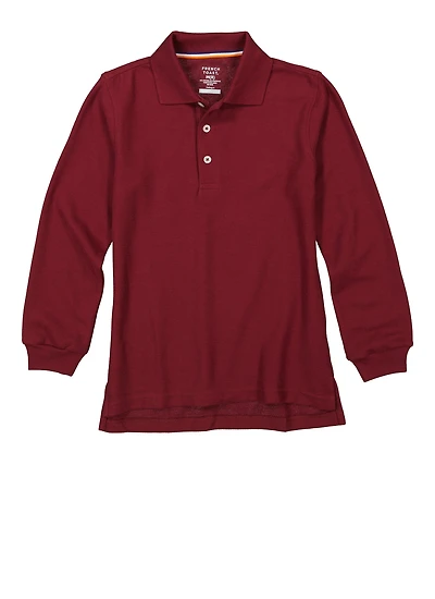 French Toast Boys 8-16 Interlock Long Sleeve Polo Shirt