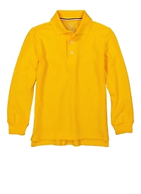 French Toast Boys 8-16 Long Sleeve Polo Shirt, Yellow, Size 10-12