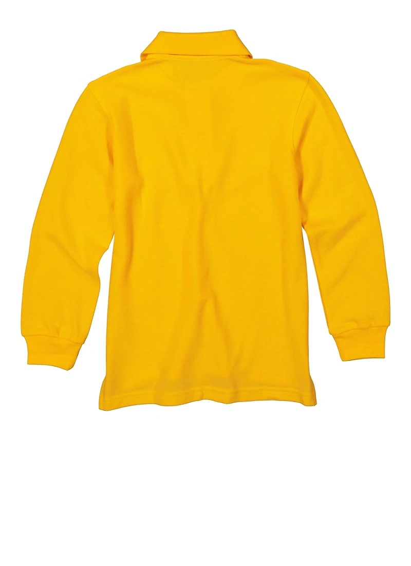 French Toast Boys 8-16 Long Sleeve Polo Shirt, Yellow,