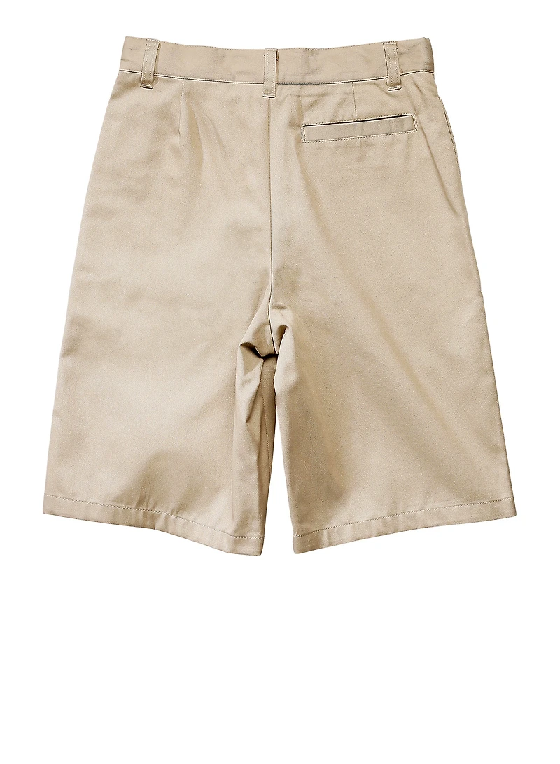 French Toast Boys 8-14 Flat Front Khaki Shorts, Khaki, Size 8