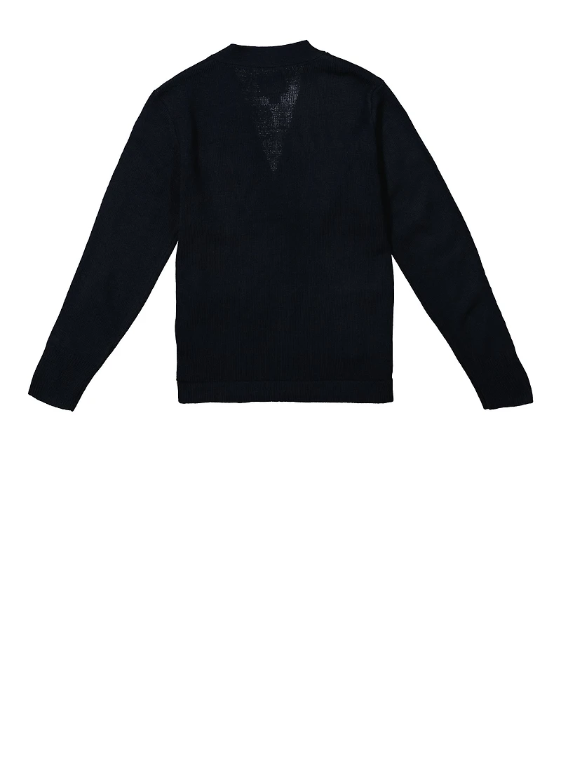 French Toast Boys 8-16 Button Front V Neck Cardigan