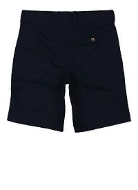 French Toast Boys 10-20 Husky Flat Front Stretch Twill Shorts, Blue, Size 12H