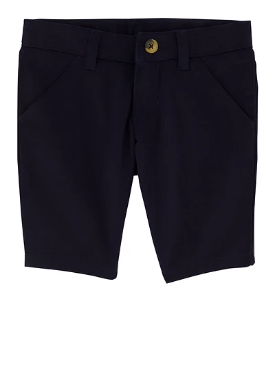 French Toast Girls 4-6x Solid Bermuda Shorts, Blue,