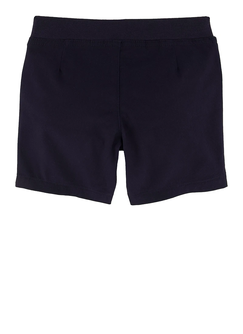 French Toast Girls 4-6x Pull On Stretch Twill Shorts, Blue, Size 4