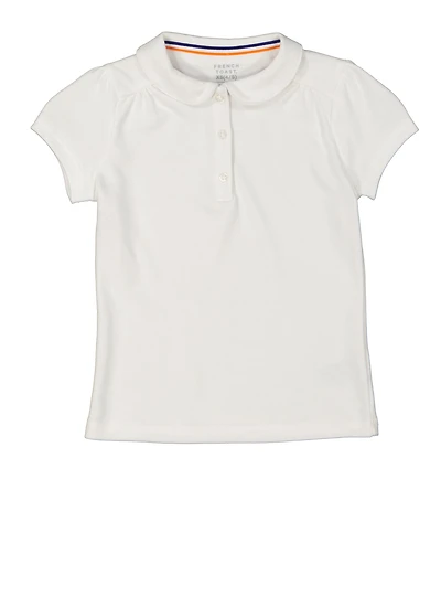 French Toast Girls 4-6x Peter Pan Collar Polo, White, Size 6-6X