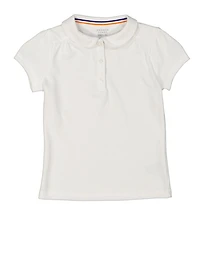 French Toast Girls 4-6x Peter Pan Collar Polo, White, Size 6-6X