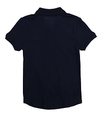 French Toast Girls 7-16 Puff Sleeve Polo Shirt