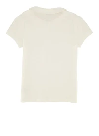 French Toast Girls 7-16 Short Sleeve Peter Pan Collar Polo, White, Size 14-16