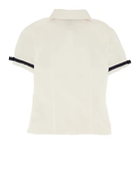 French Toast Girls 7-14 Ribbon Trim Short Sleeve Shirt