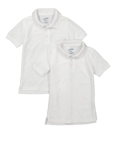 Boys 4-7 2 Pack Polo Shirts, White, Size 5-6