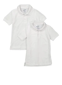 Boys 4-7 2 Pack Polo Shirts, White, Size 5-6