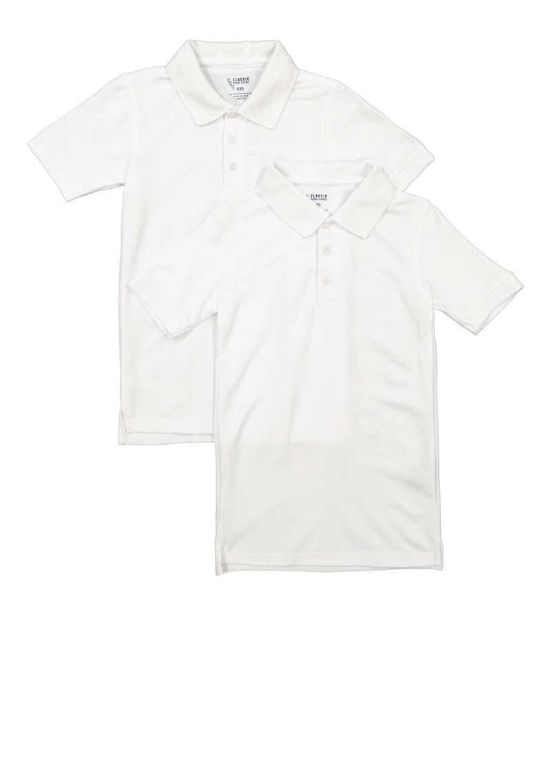 Boys 8-16 2 Pack Short Sleeve Polo Shirts