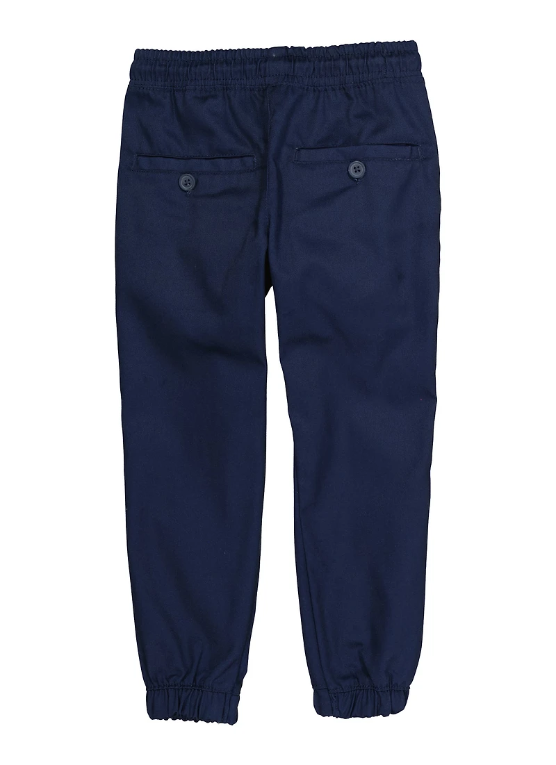 Boys 4-7 Twill Drawstring Joggers, Blue, Size 4